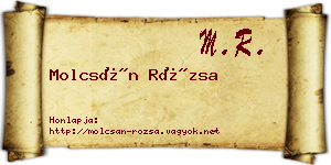 Molcsán Rózsa névjegykártya
